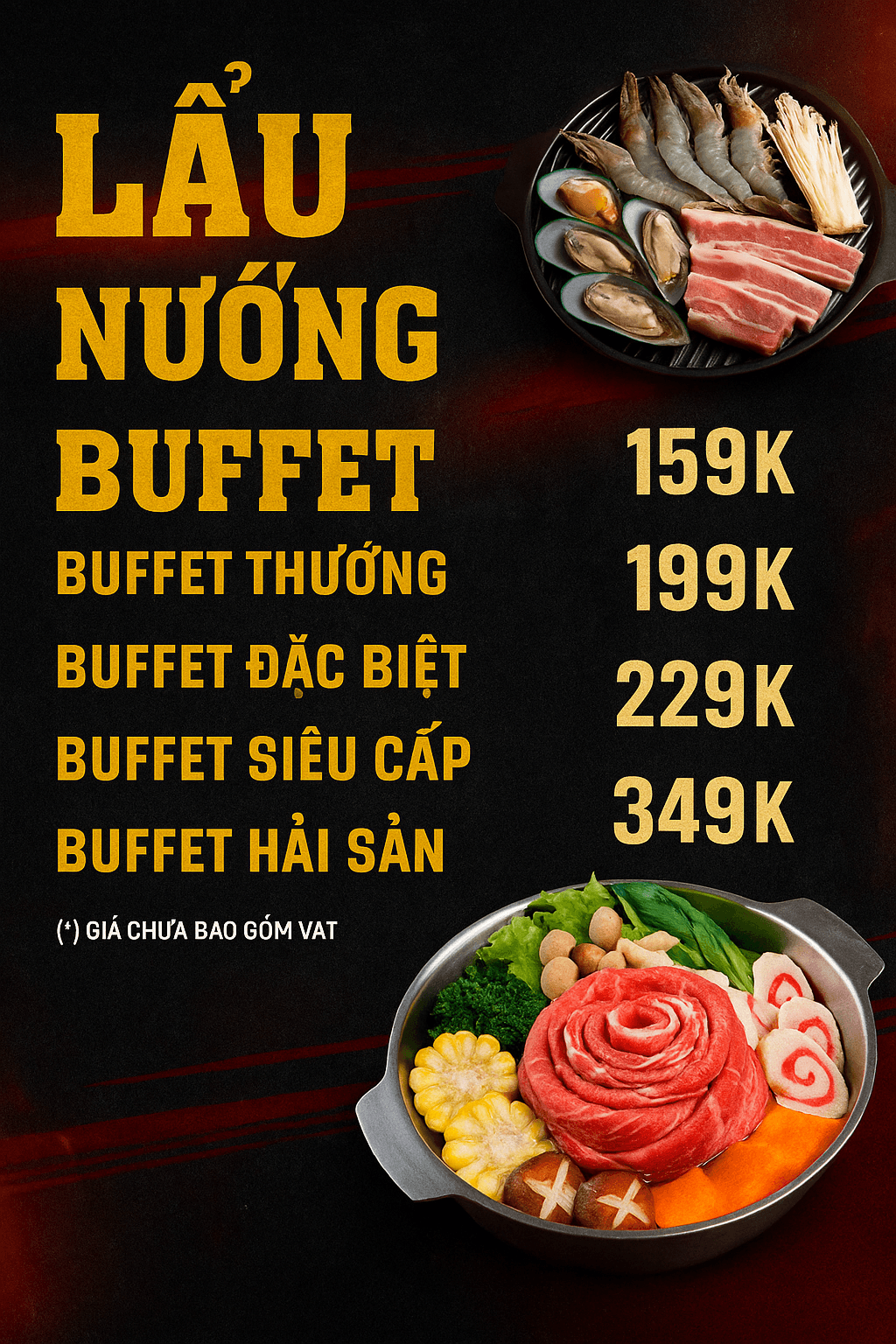 Thực Đơn Lẩu Nướng Buffet Hấp Dẫn
