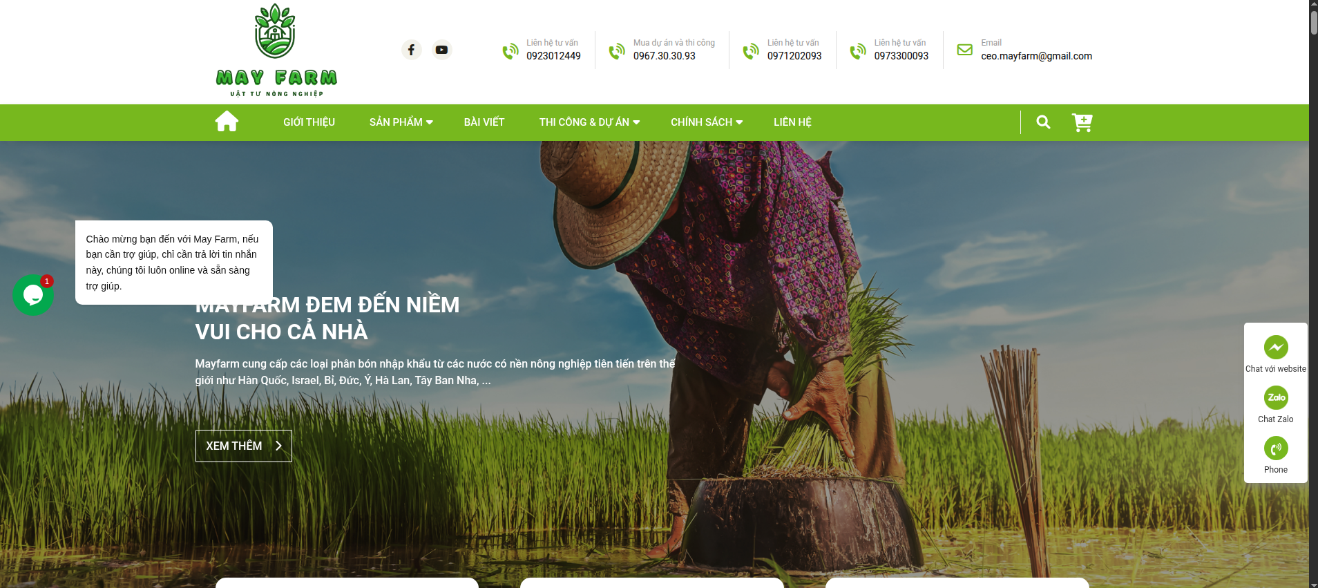 Portfolio project: mayfarm.vn